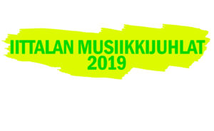 Keltaisella pohjalla vihreällä teksti Iittalan musiikkijuhlat 2019.